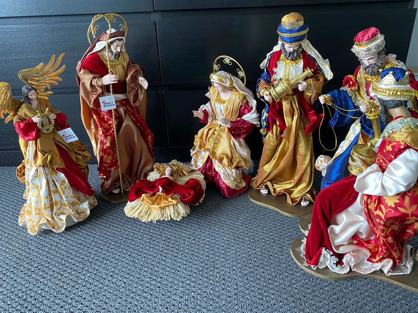 PRE ORDER 60cm Christmas Nativity Set with Manger & Angel | Holy Family Religious Christmas Decoration for Home, Church & Holiday Display