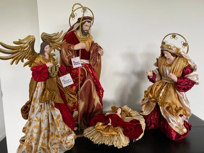 PRE ORDER 60cm Christmas Nativity Set with Manger & Angel | Holy Family Religious Christmas Decoration for Home, Church & Holiday Display