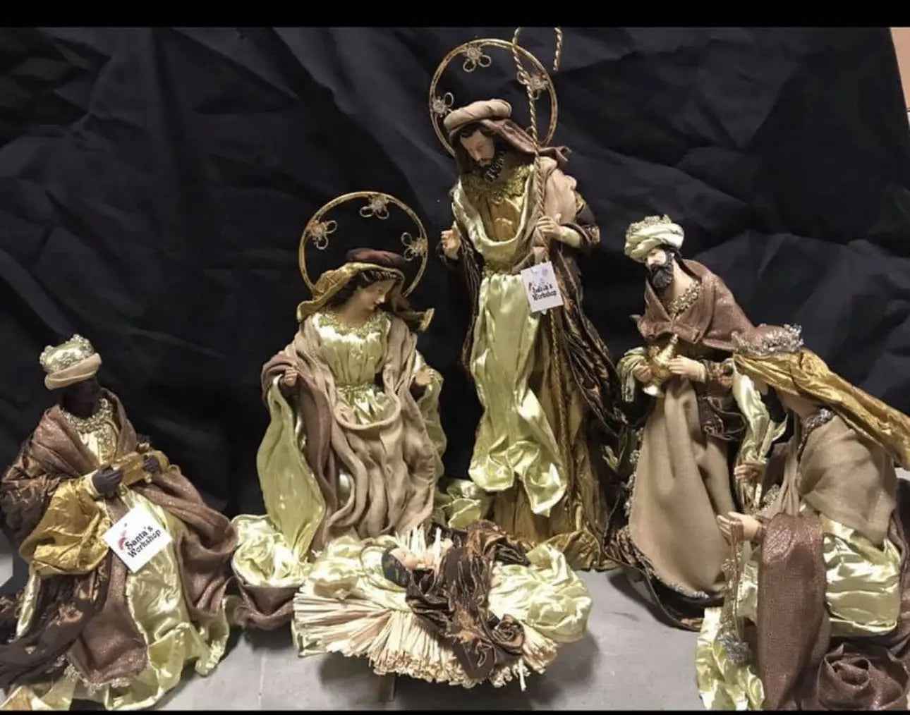 Handmade Christmas Nativity Set 35–51cm – Holy Family with Manger, Religious Christian Decor for Home, Church & Holiday Display
