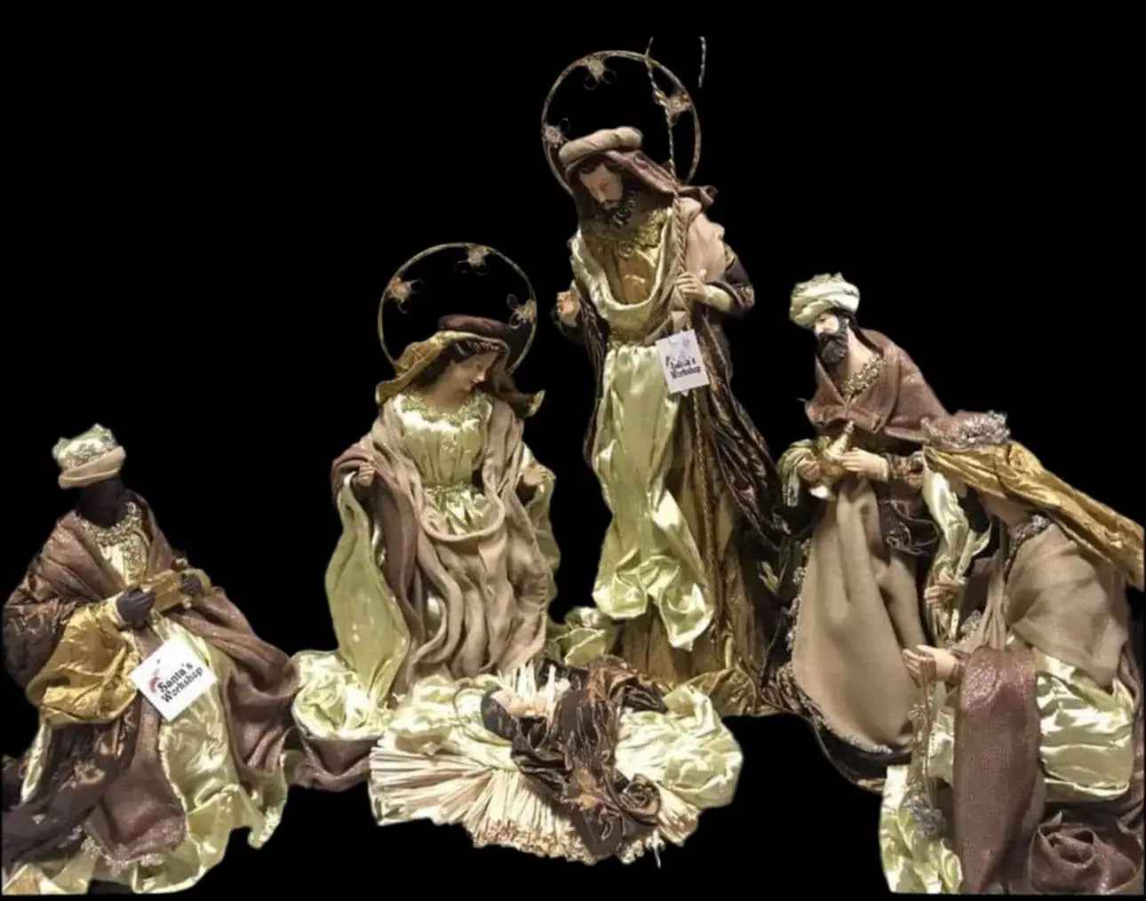 Handmade Christmas Nativity Set 35–51cm – Holy Family with Manger, Religious Christian Decor for Home, Church & Holiday Display