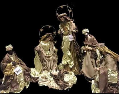 Handmade Christmas Nativity Set 35–51cm – Holy Family with Manger, Religious Christian Decor for Home, Church & Holiday Display