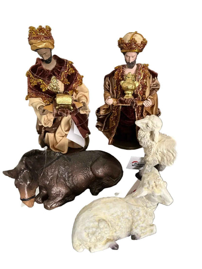 32cm Christmas Nativity Set with Manger & Barn Animals – Holy Family Religious Scene, Christian Christmas Home Decor & Holiday Gift