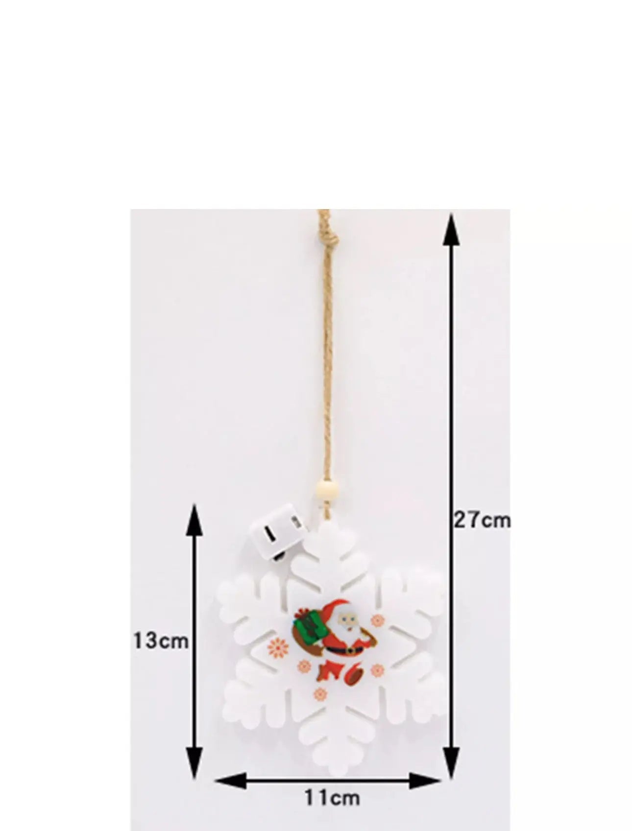1PC Christmas Santa Stocking LED Hanging Ornament – Battery Powered Santa Claus Stocking Decoration with Snowflake Design for Christmas Tree & Home Décor