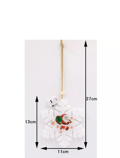 1PC Christmas Santa Stocking LED Hanging Ornament – Battery Powered Santa Claus Stocking Decoration with Snowflake Design for Christmas Tree & Home Décor
