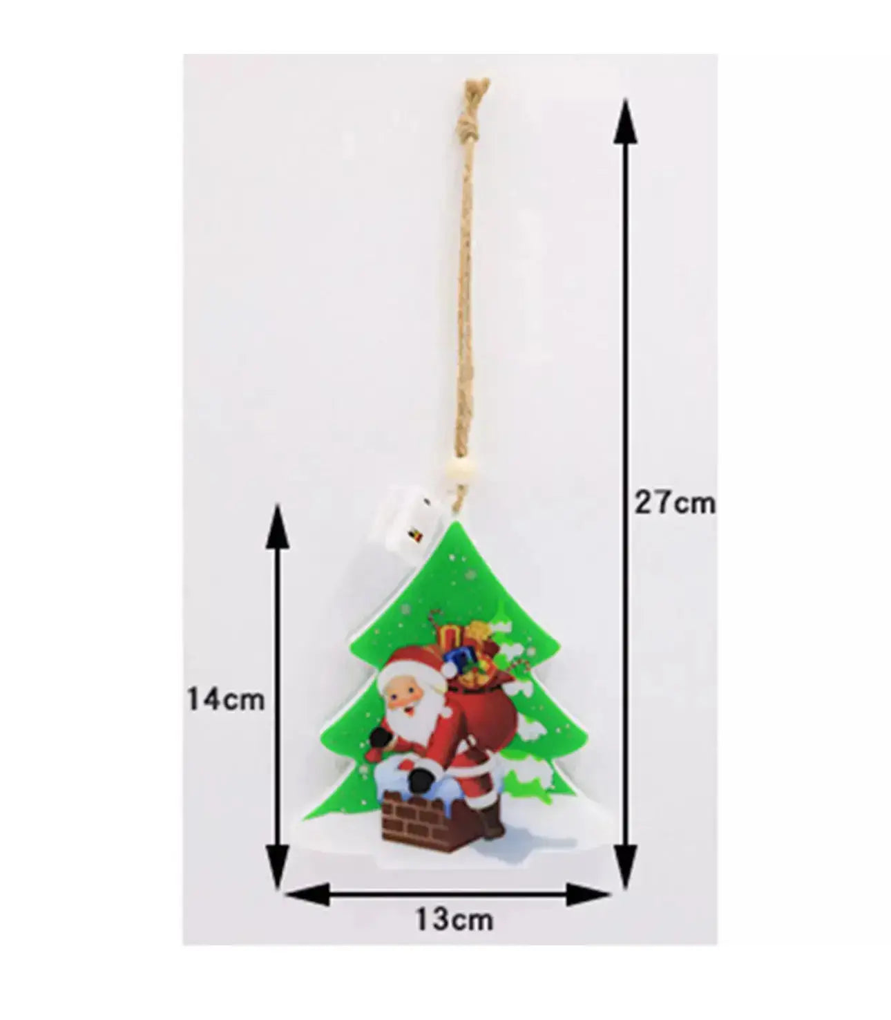 1PC Christmas Snowflake Santa LED Hanging Ornament – Battery Powered Christmas Tree Decoration, Santa Claus Snowflake Holiday Décor