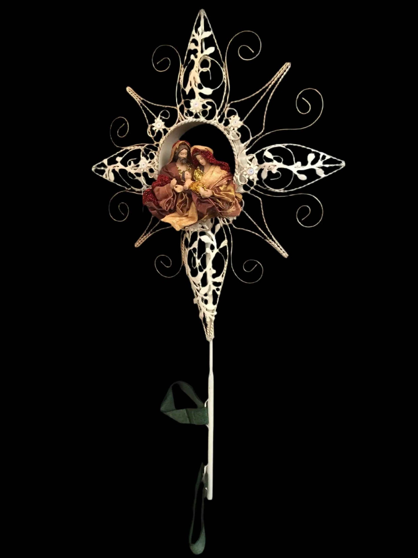 🎄 40cm Holy Family Christmas Tree Topper – Religious Nativity Ornament, Christian Christmas Tree Decoration & Holiday Home Decor ✨