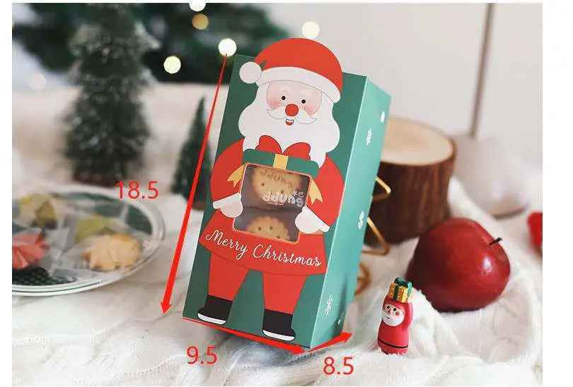 6-Pack Santa Claus Christmas Bakery Gift Boxes – Treat Boxes for Holiday Gifts, & Christmas Parties