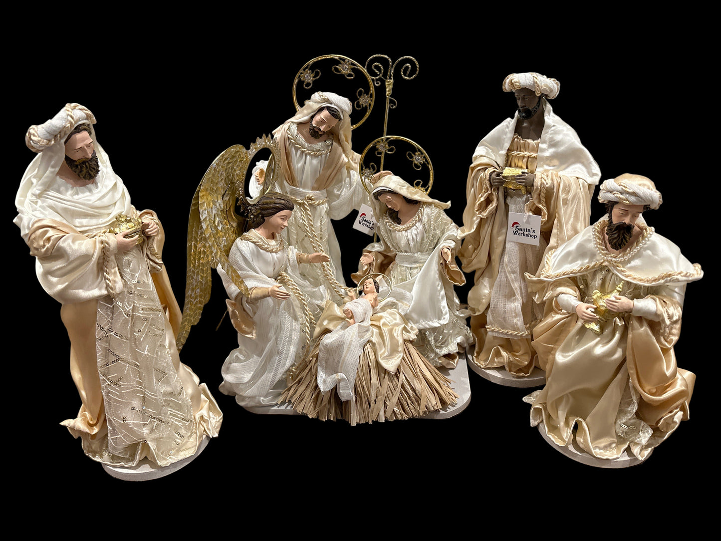 Christmas Handmade Nativity Set 45cm with Large Angel & 16" Three Kings – Religious Holy Family Scene, Christian Christmas Home Decor & Holiday Gifts