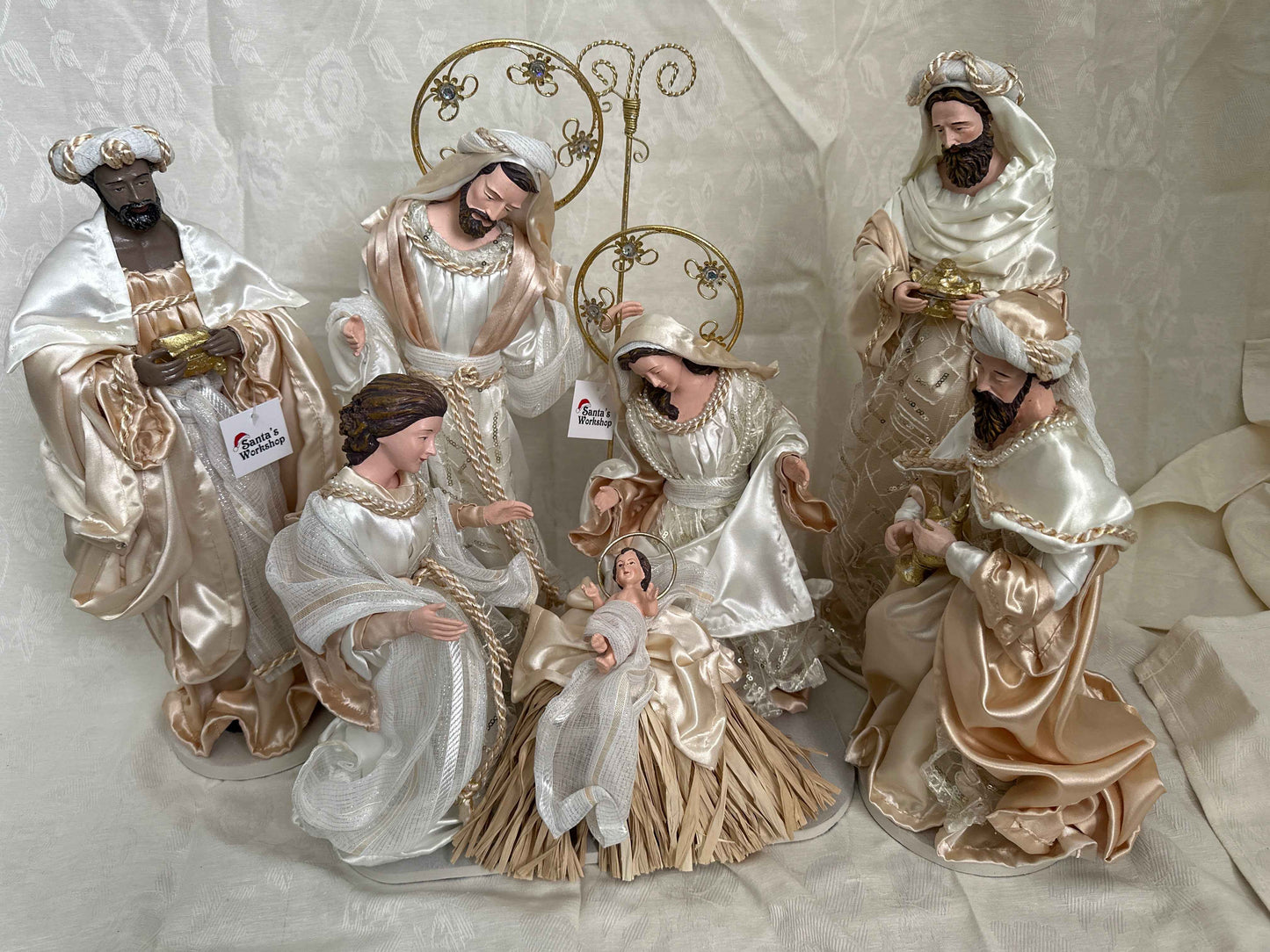 Christmas Handmade Nativity Set 45cm with Large Angel & 16" Three Kings – Religious Holy Family Scene, Christian Christmas Home Decor & Holiday Gifts
