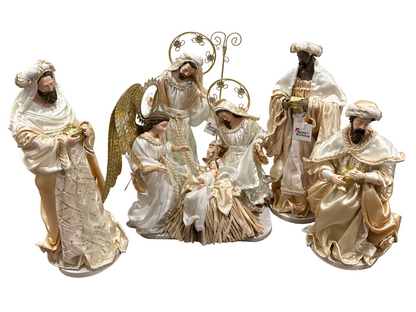 Christmas Handmade Nativity Set 45cm with Large Angel & 16" Three Kings – Religious Holy Family Scene, Christian Christmas Home Decor & Holiday Gifts