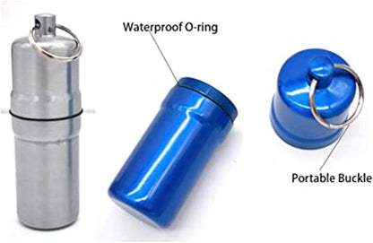 Cigarette Box, Aluminum Alloy Cigarette Case, Airtight Smell Proof Container, Cylinder Sealed Portable Waterproof Unique Birthday for Women Men 2pcs