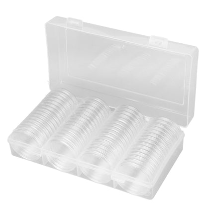 Clear Coin Storage Box 60 Pieces 41mm Coin Capsules Coin Collection Container Box for Coin Collector