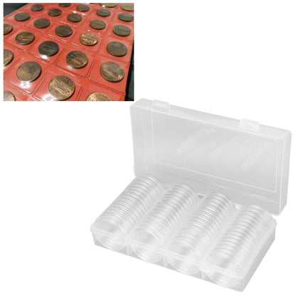 Clear Coin Storage Box 60 Pieces 41mm Coin Capsules Coin Collection Container Box for Coin Collector