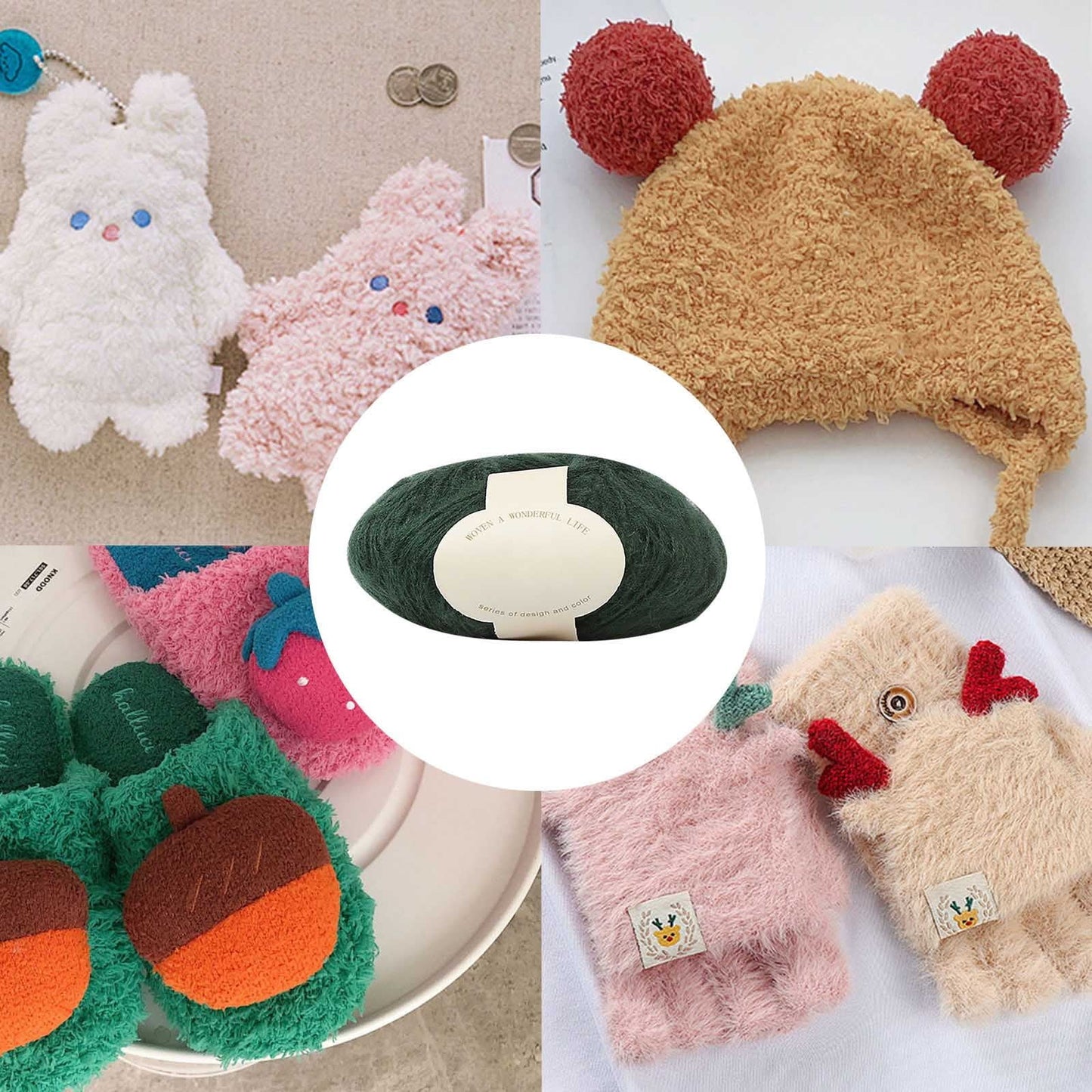 Clearance! Boovnll Mohair Yarn, Soft Yarn for Crocheting, Hand Knitting Hats, Sweater, Scarves, Crafts, Home Decorations, DIY Kids Toys, Yarn 33