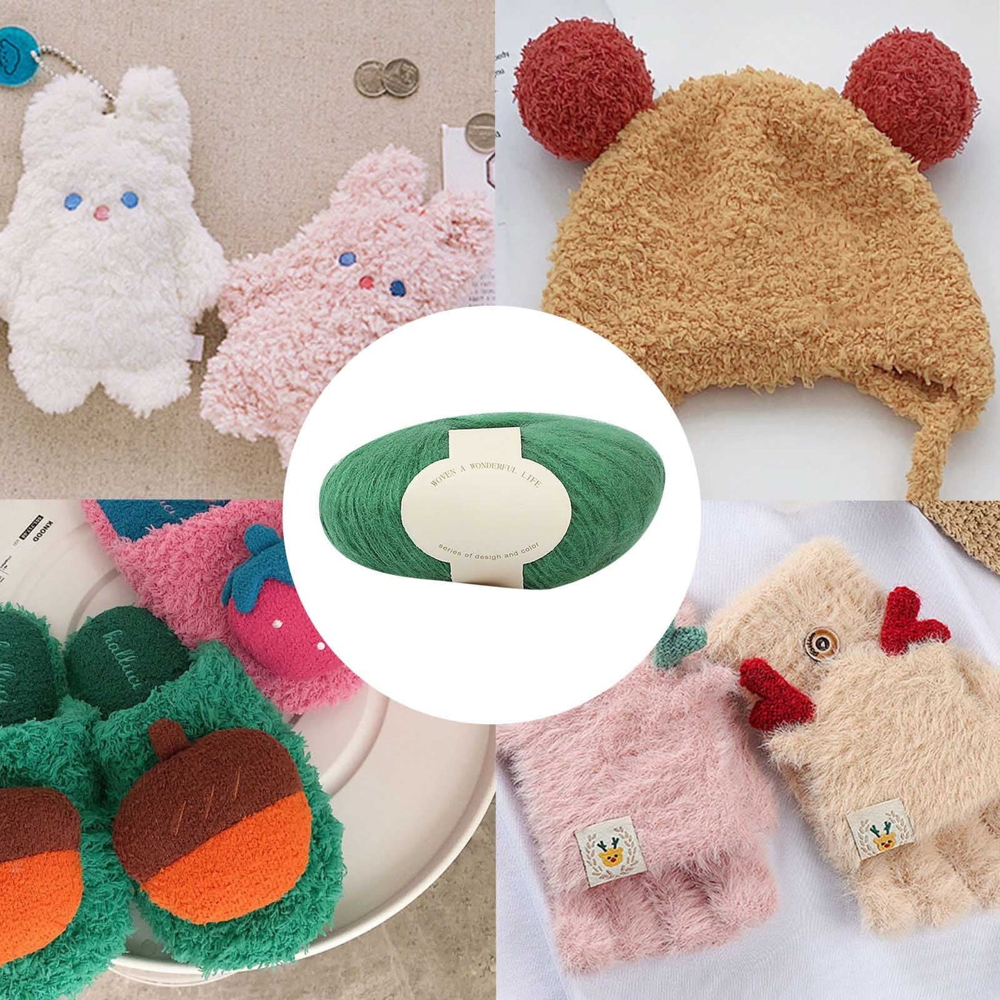 Clearance! Boovnll Mohair Yarn, Soft Yarn for Crocheting, Hand Knitting Hats, Sweater, Scarves, Crafts, Home Decorations, DIY Kids Toys, Yarn 34