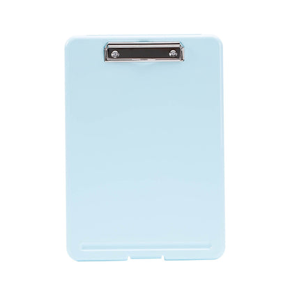 Clipboard with Storage File Box, Foldable A4 Large Capacity Clip Boards Folder, Plastic Clipboard with Pen Holder for Office Supplies(Mint Green) Blue