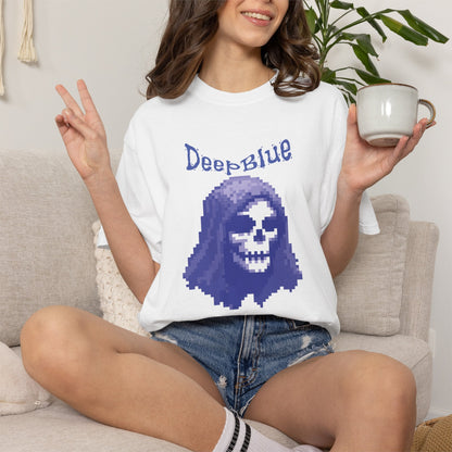 Resynced from the Deep Blue - Pixel Pirate Unisex Graphic Tee | Glitch Art Gamer Shirt By Aprasi