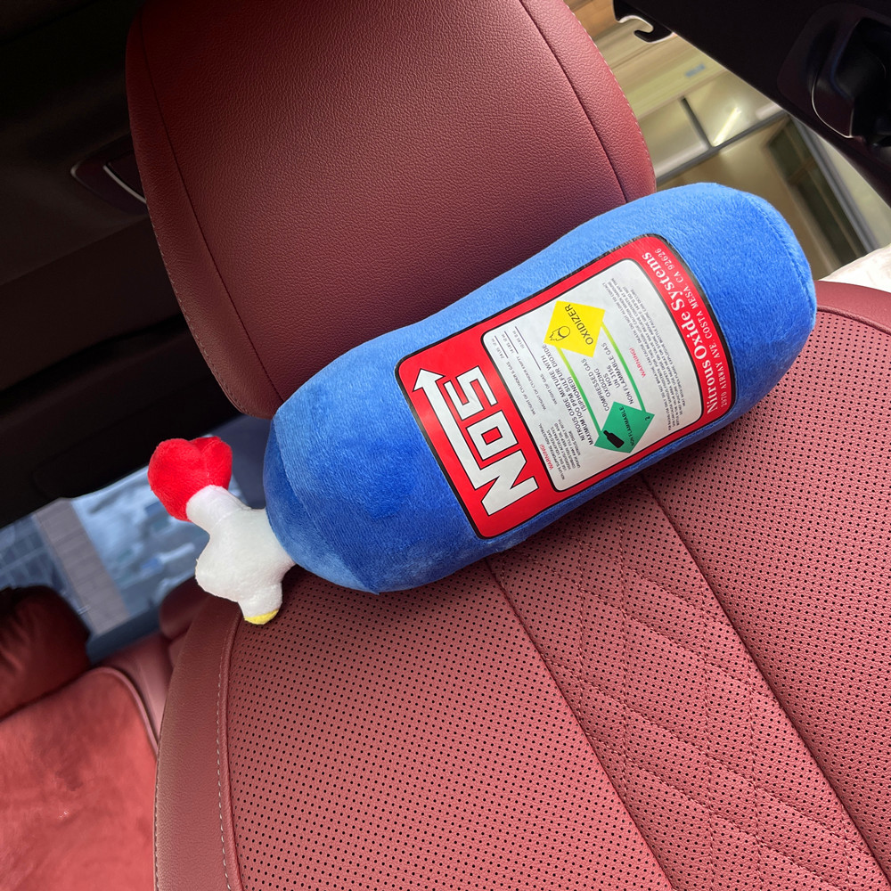 New Car Neck Pillow Car Headrest for Driver Front NOS Nitrous Oxide Bottle Car Decor Headrest Cushion Plushies
