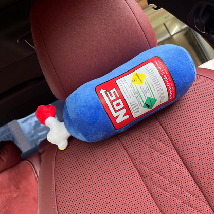 New Car Neck Pillow Car Headrest for Driver Front NOS Nitrous Oxide Bottle Car Decor Headrest Cushion Plushies