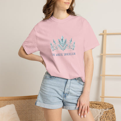 The White Sovereign Blue Seaweed Crown  Tsaritsa Frost Queen Graphic Tee