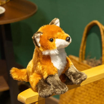 Lifelike 25cm Fox Plush - Realistic Foxy Toy with Soft Synthetic Fur