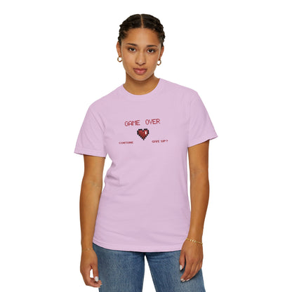 Game Over Pixel Heart Tee Retro Gaming Graphic Tee  Gamer Gift Tee