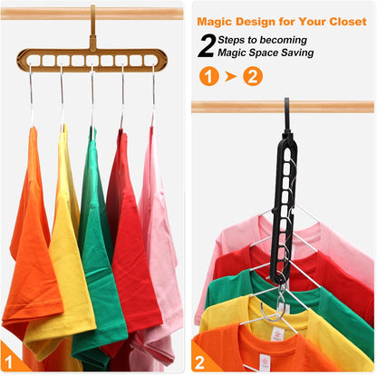 Closet Organizers and Storage,College Dorm Room Essentials, Multifunctional Organizer Magic Space Saving Hangers with 9 Holes Storage Organization for Wardrobe