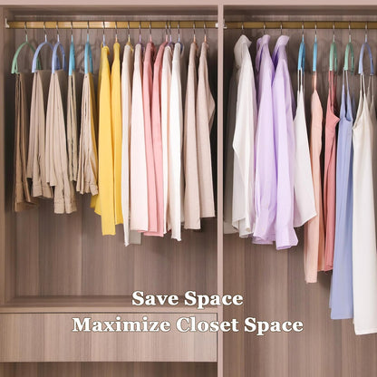 Clothes Hanger 14 Pack, Sweater Hangers No Shoulder Bump, 16.5 inch Wide Heavy Duty Coat Hangers for Closet, Non Slip PVC-Coating Metal Hangers for Sweaters,Suits,Dresses,Jackets,Pants,Shirt