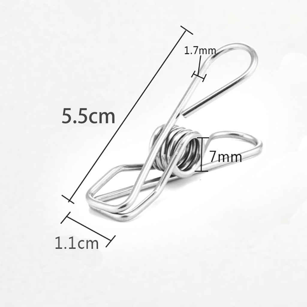 Clothespins 20Pcs 5.5Cm Opp Bag JWDX, 20 * Outdoor Camping Clothes Drying Rack Clip Hanging Outdoor Travel Windproof Clothes Line Drying Rack Clamp 20Pcs One Size Silver