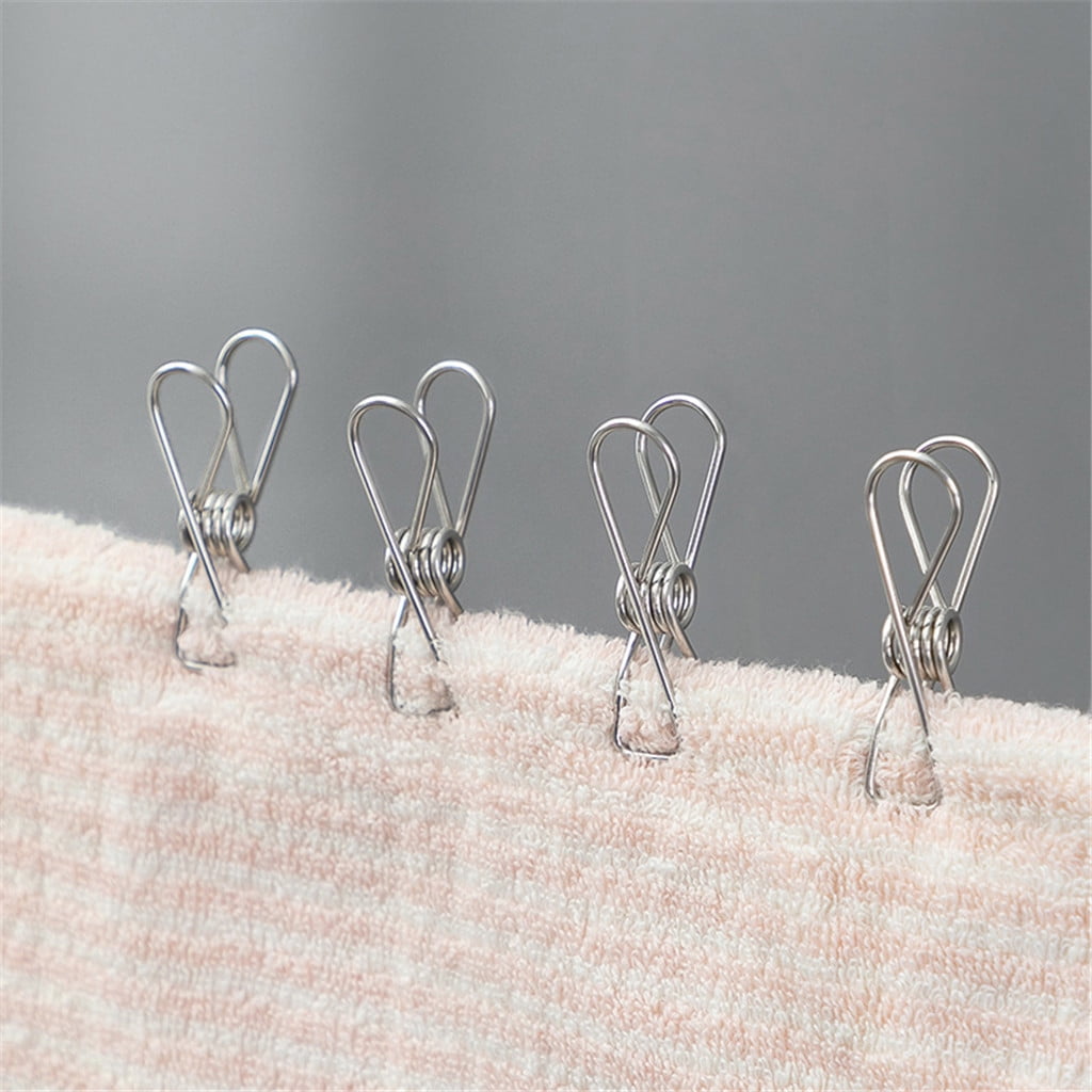 Clothespins 20Pcs 5.5Cm Opp Bag JWDX, 20 * Outdoor Camping Clothes Drying Rack Clip Hanging Outdoor Travel Windproof Clothes Line Drying Rack Clamp 20Pcs One Size Silver