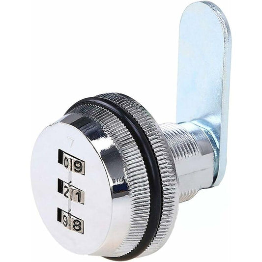 Zinc alloy coded cam lock with 3-number combination dial and mounting barrel