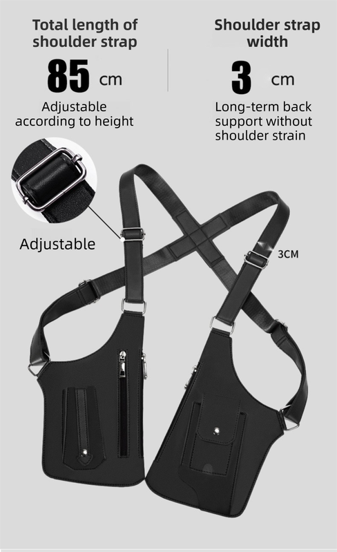 Coffee Multi-functional Expandable Men's Tactical Chest Rig Bag - Waterproof & Lightweight Retro Underarm Pack