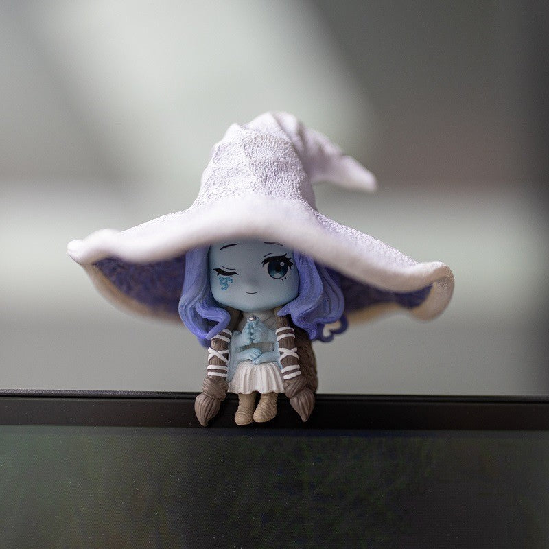 Mystical Witch Figurine Collectible - 7cm Handmade Fantasy Character Action Figure Doll