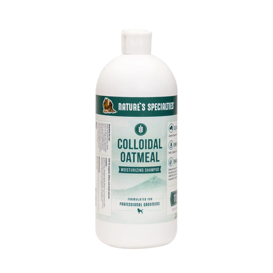 Shampoo bottle, white with green label and ribbed flip-top cap