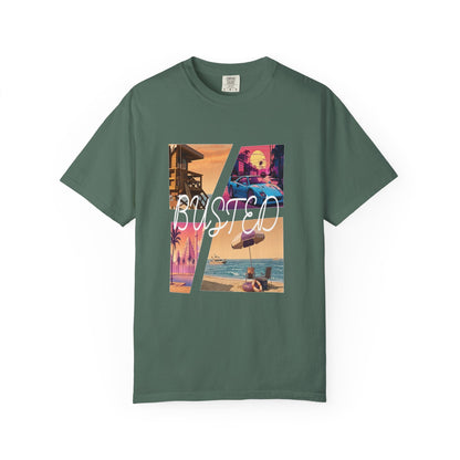 Busted Neon Beach Graphic Tee | Retro Gaming Vintage Shirt