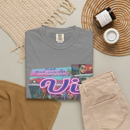 Vice City VI Retro Aesthetic Graphic Tee, Neon Miami Vibes  T-Shirt
