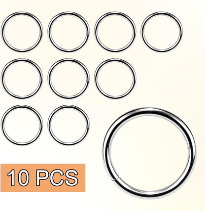 CooBigo 10 Pack 1" O Rings Buckles for Webbing Straps Collars Purses Bags Hardware - Silver