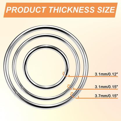 CooBigo 10 Pack 1" O Rings Buckles for Webbing Straps Collars Purses Bags Hardware - Silver