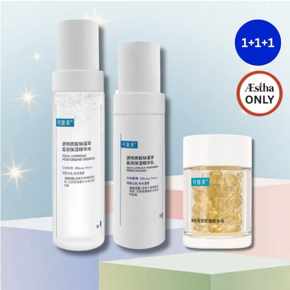 KEFUMEI Sensitive Skin Hydration & Nourishing Capsule Set (Essence 120ml + Emulsion 80ml + Capsule Essence Oil 50pcs)