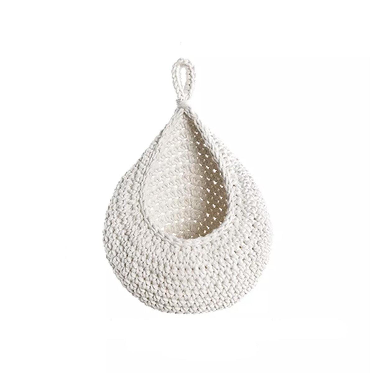 Cotton Rope Woven Storage Basket Wall Mount Fruit Vegetable Organizer Container - Max