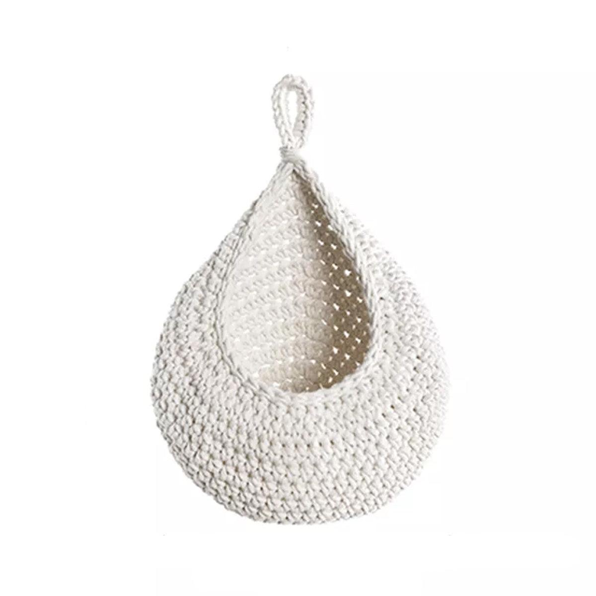 Cotton Rope Woven Storage Basket Wall Mount Fruit Vegetable Organizer Container - Mini