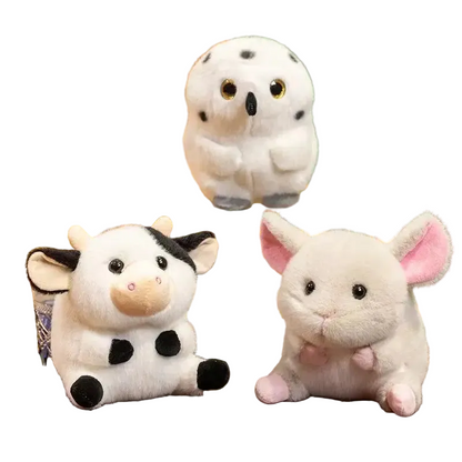 Mouse Plush Cow Plush Owl Plush - Kawaii Healing Animal Stuffed Toys 18cm Desk Decor