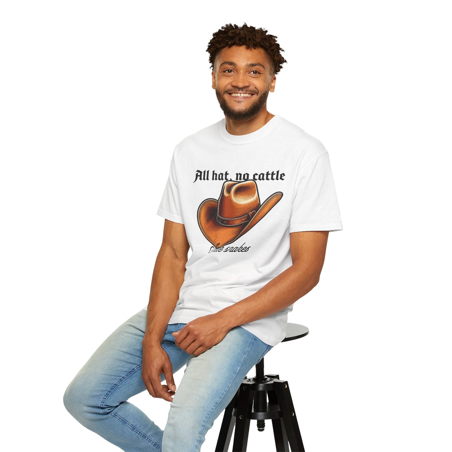 All Hat No Cattle Cowboy T-Shirt | Western Hat Graphic Unisex Tee