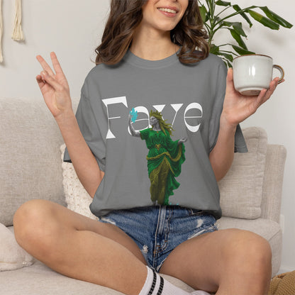 Faye Dark Fantasy Graphic Tee | Crystal Goddess Statue Shirt