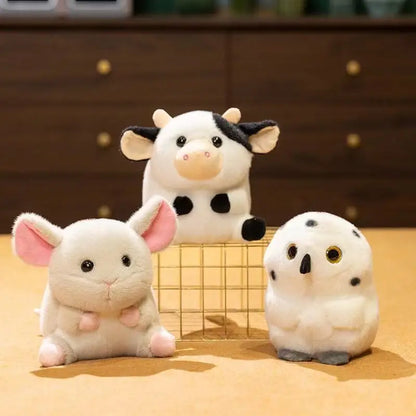 Mouse Plush Cow Plush Owl Plush - Kawaii Healing Animal Stuffed Toys 18cm Desk Decor