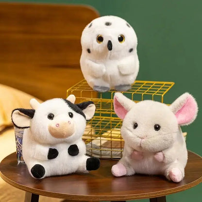 Mouse Plush Cow Plush Owl Plush - Kawaii Healing Animal Stuffed Toys 18cm Desk Decor