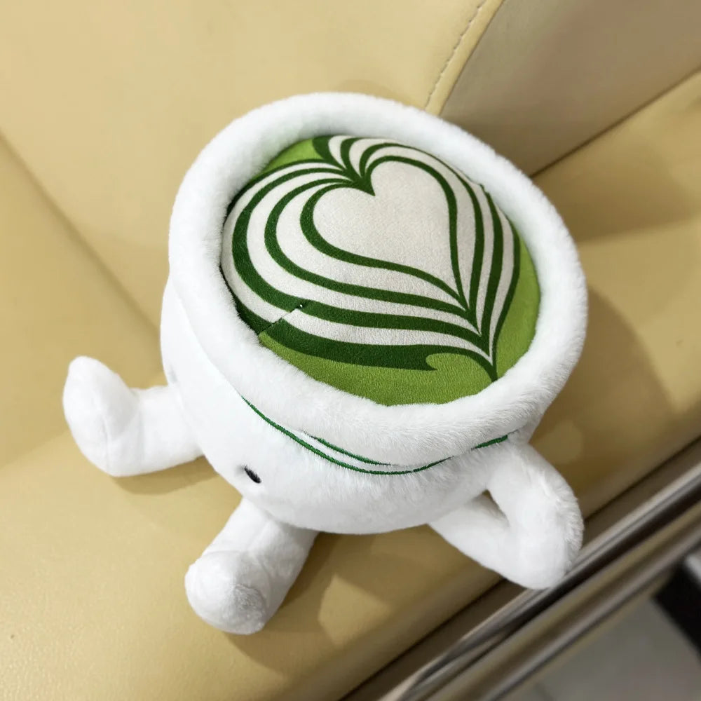 Matcha Latte Cup Plush 12cm, Kawaii Matcha Plushie, Cute Desk Decor Gift, Soft Green Tea Plush Toy