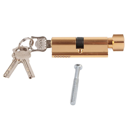 Gold cylinder lock core with keys and installation tool for cabinet or mailbox