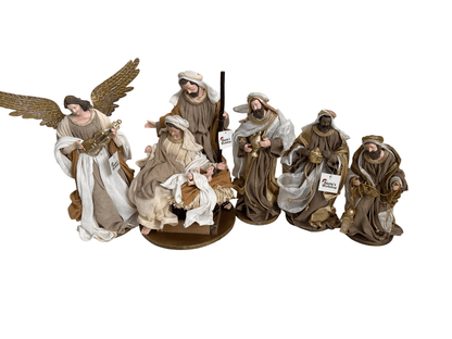 13.5" Handmade Christmas Nativity Set with Holy Family, 3 Wise Men & Angel – 35cm Religious Christian Home Decor & Holiday Gifts