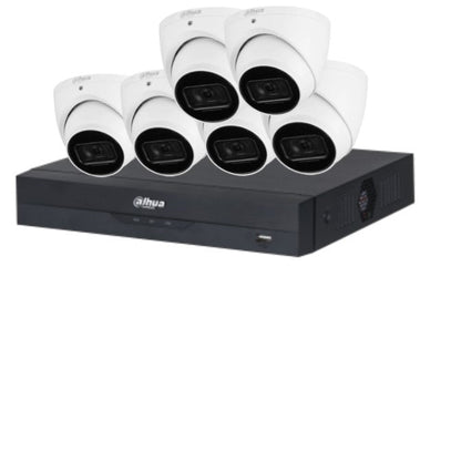 Dahua 6MP/8MP upto 8-Camera Security Kit with 8CH AI NVR – Standard and TIOC Advanced 3.0, PoE, Starlight, Two-Way Audio